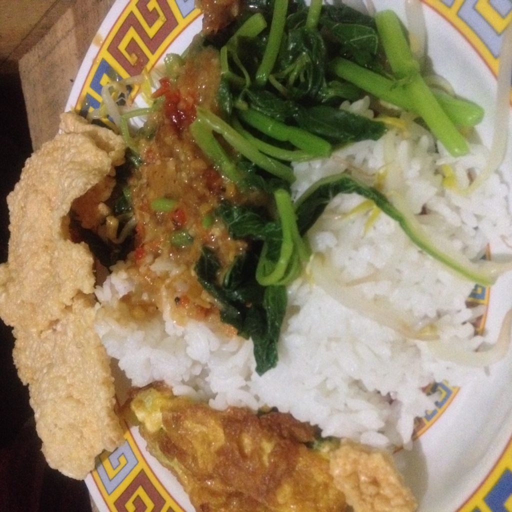 nasi pecel dan telur