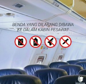 Benda yang dilaeang dibawa ke dalam kabin pesawat