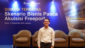 Saaya saat menghadiri Diskusi Terbatas: Skenario Bisnis Pasca Akuisisi Freeport